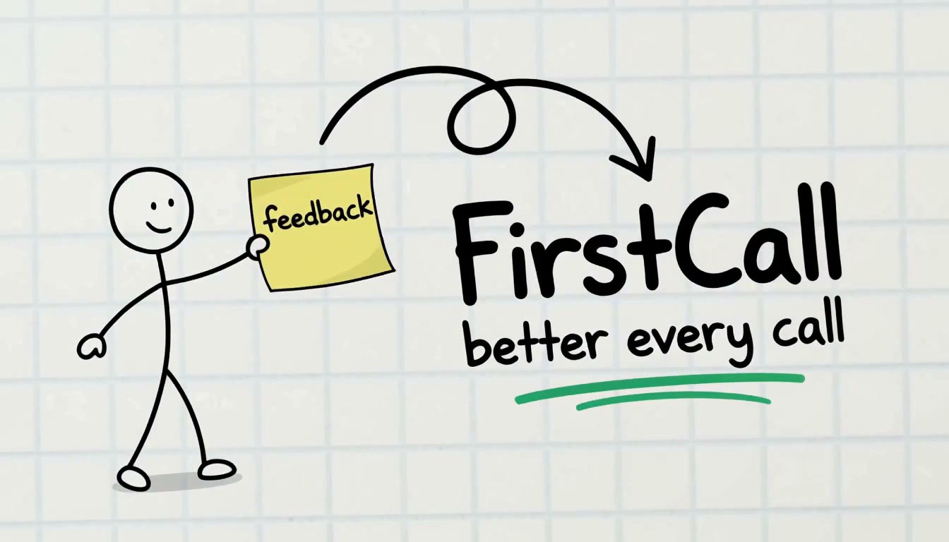 FirstCall introduction: a whiteboard illustration of how the service works
